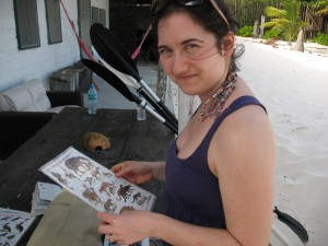 Emily viewing wildlife cards