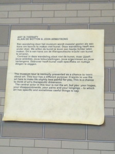 Description of the Art Is Therapy wall text. 