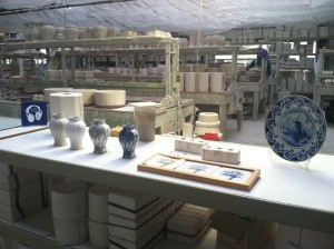 At the Royal Delft Ware factory in Delft. 