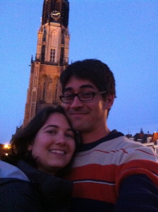 Our last night in Delft in front of the New Church. 