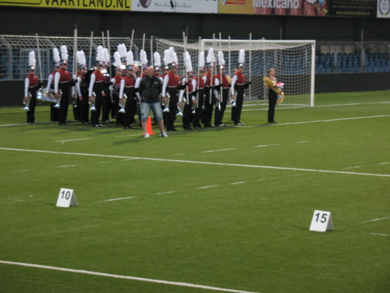 Yard lines and soccer goal