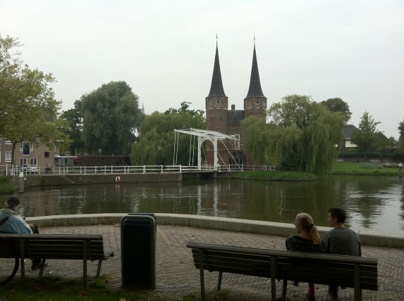 Benches across from the Oostpoort